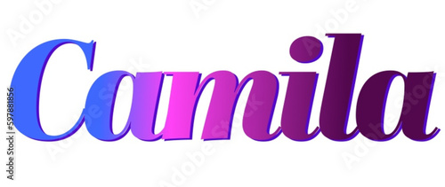 Camila - pink and blue color - female name - ideal for websites, emails, presentations, greetings, banners, cards, books, t-shirt, sweatshirt, prints

