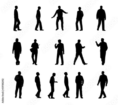 lifestyle people silhouettes set