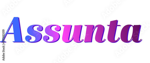 Assunta - pink and blue color - female name - ideal for websites, emails, presentations, greetings, banners, cards, books, t-shirt, sweatshirt, prints

