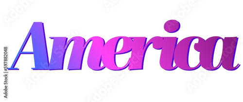 America - pink and blue color - female name - ideal for websites, emails, presentations, greetings, banners, cards, books, t-shirt, sweatshirt, prints

