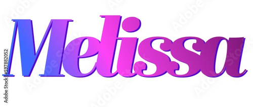 Melissa - pink and blue color - female name - ideal for websites, emails, presentations, greetings, banners, cards, books, t-shirt, sweatshirt, prints

