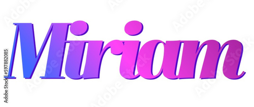Miriam - pink and blue color - female name - ideal for websites, emails, presentations, greetings, banners, cards, books, t-shirt, sweatshirt, prints



