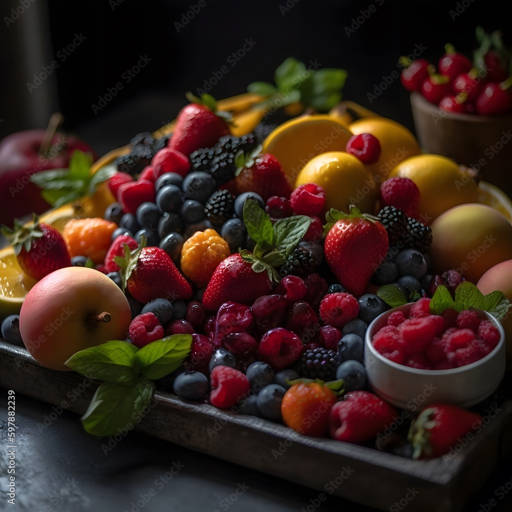 A Colorful and Refreshing Fruit Platter A Colorful and Refreshing Fruit Platter