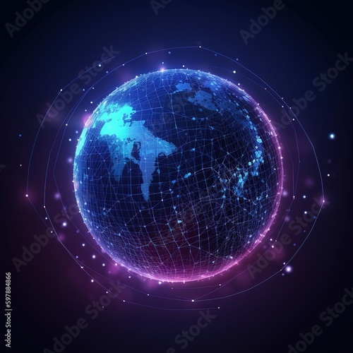 Global Internet access for business and digital marketing  finance  and banking Digital link technology is used to provide online access to information and big data. generative ai