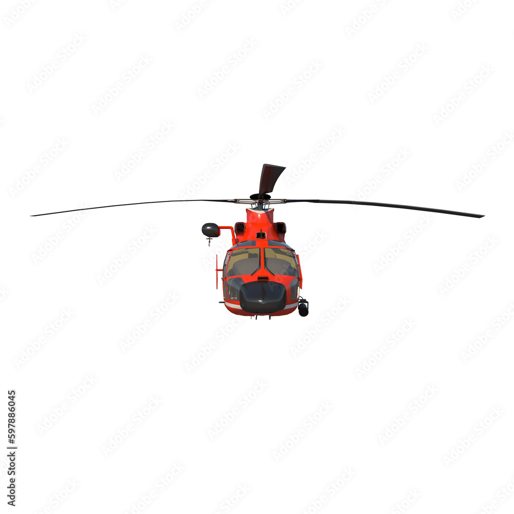 Rescue Helicopter 1- Front view png 3D Rendering Ilustracion 3D