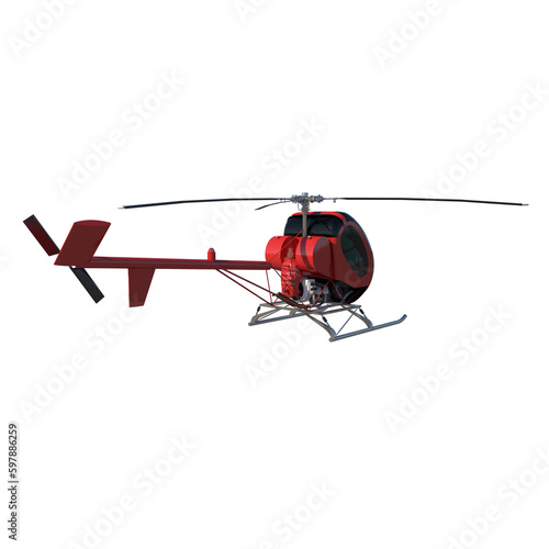 Ultra Light Helicopter 1- Perspective B view png 3D Rendering Ilustracion 3D 
