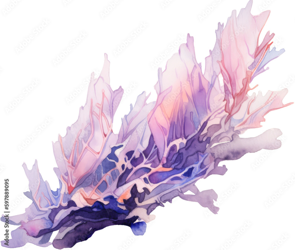 Naklejka premium colorful coral watercolor