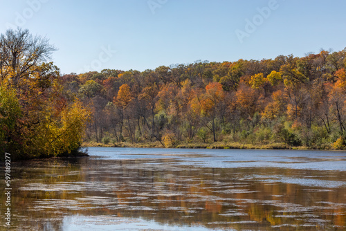 Autumn Colors reflect in Lake Alice at William O'Brien State Park in Minnesota