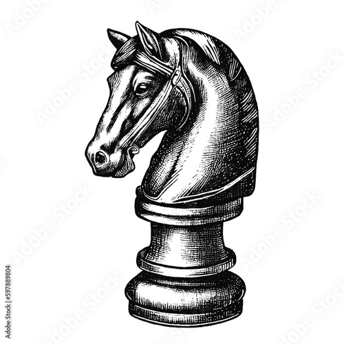 360+ Drawing Of The Black Knight Chess Piece Stock Illustrations