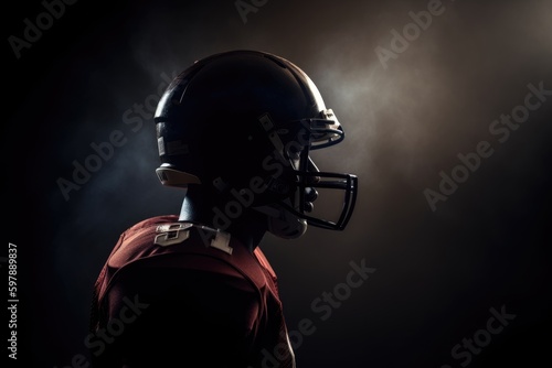American Football player profile silhouette. NFL. Generative AI.