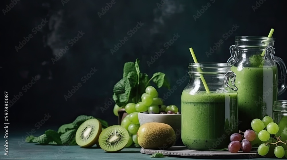 Green kiwi health smoothie. Generate Ai Green kiwi health smoothie. Generate Ai