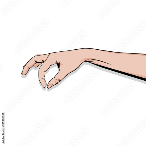 Vector illustration of a hand picking up something. Picking Up the Pieces. The Power of Choice. Taking Control. In Hand. A Helping Hand.