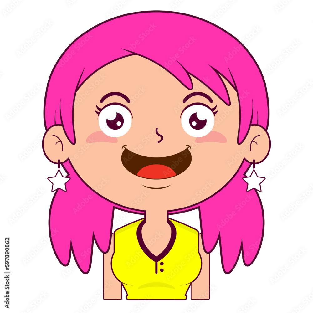girl happy face cartoon cute girl happy face cartoon cute