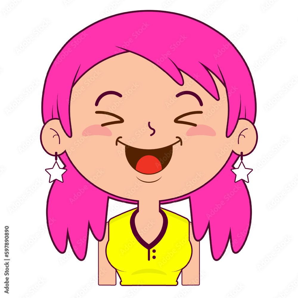 girl happy face cartoon cute girl happy face cartoon cute