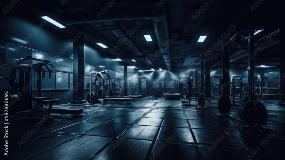 Gym wallpaper created with generative AI technology Stock Illustration
