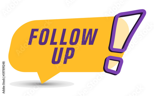 Colorful vector flat design banner follow up. This sign is well adapted for web design.