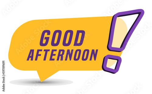Colorful vector flat design banner good afternoon. This sign is well adapted for web design.