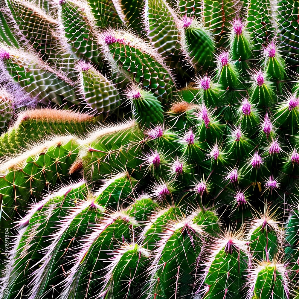 A spiky and prickly texture with cacti and thorny plants3, Generative AI A spiky and prickly texture with cacti and thorny plants3, Generative AI