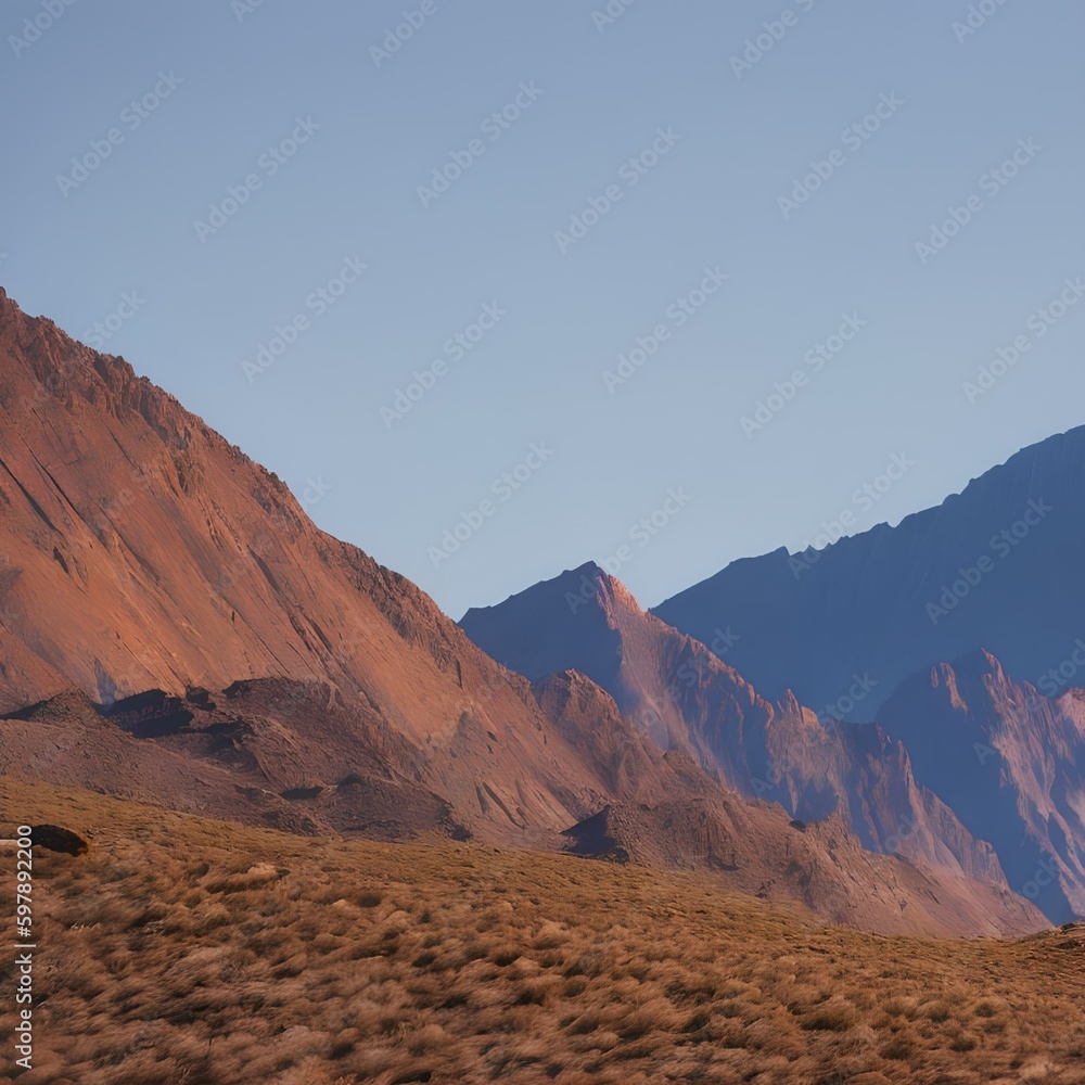 Naklejka premium A rough and rugged texture with rocky landscapes and mountain ranges5, Generative AI