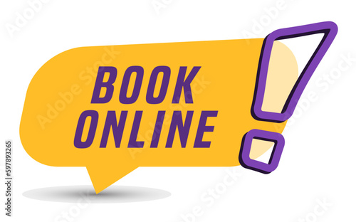 Colorful vector flat design banner book online. This sign is well adapted for web design.