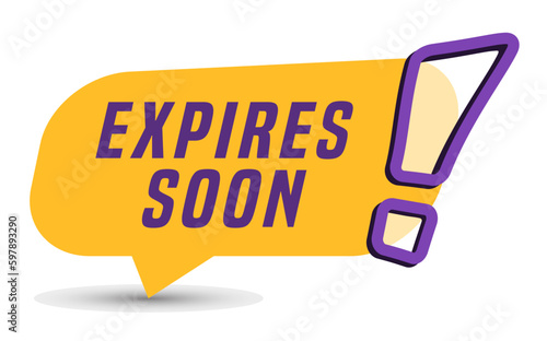 Colorful vector flat design banner expires soon. This sign is well adapted for web design.