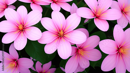 Pink Paradise  Close-up of Vibrant Pink Flowers in Full Bloom Generative AI