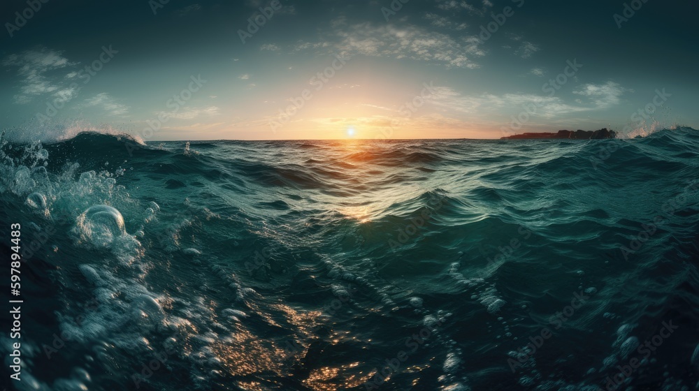 Obraz premium Ocean wallpaper created with generative AI technology
