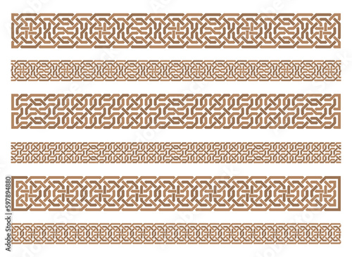 Print op canvas Seamless strokes pattern in authentic arabian style.