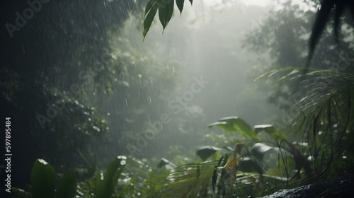 Sunlight filtering through the rainforest canopy