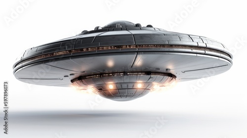 Fotografia Flying ufo with white background