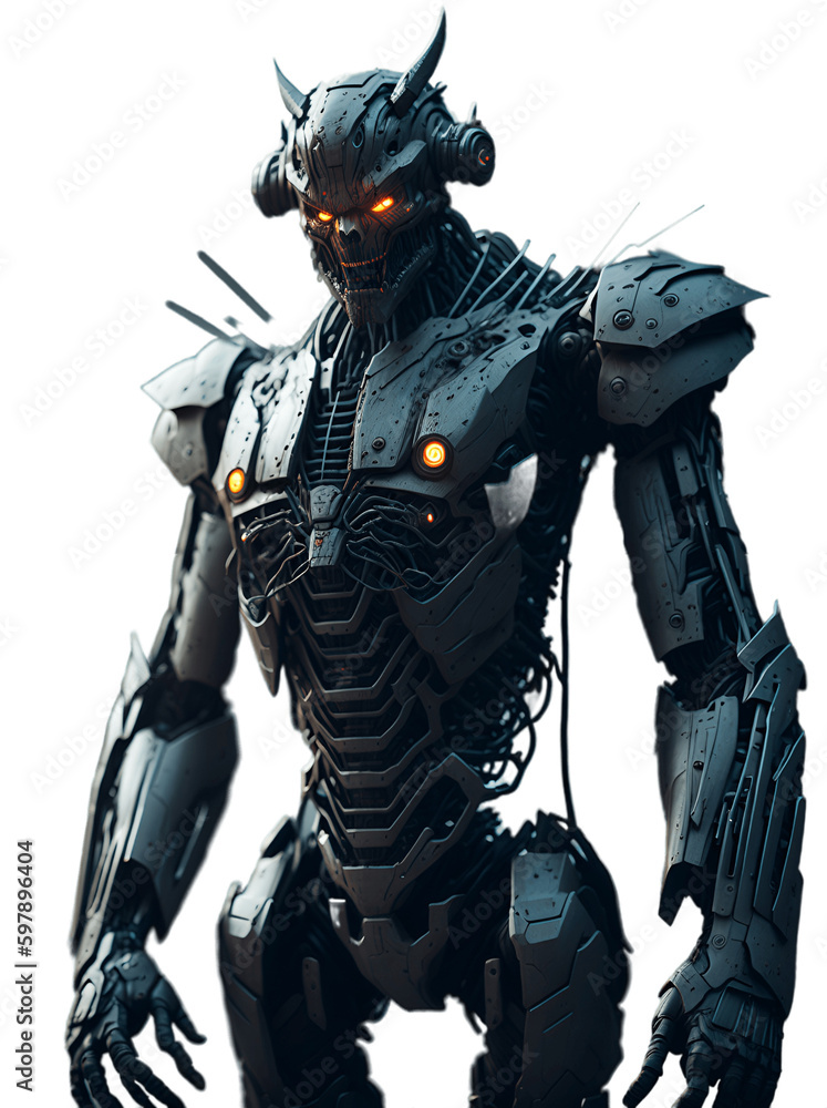 Transforming Technology: Super Intelligent Grey Robot Humanoid on Transparent Background PNG in Artificial Intelligence Bank Color to Drive the Machine Revolution, Generative AI	
