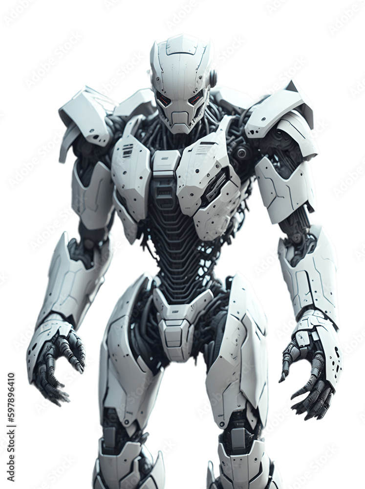Unleashing the Power of AI: Super Intelligent White Robot Humanoid on Transparent Background PNG, Generative AI Unleashing the Power of AI: Super Intelligent White Robot Humanoid on Transparent Background PNG, Generative AI