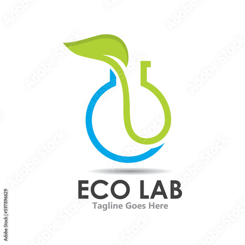 eco green lab logo vector icon illustration