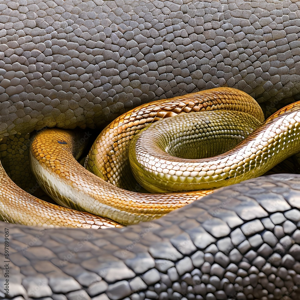 Fototapeta premium A slimy and slithery texture with eels and snakes1, Generative AI