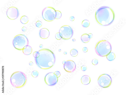 カラフルなシャボン玉の背景イラスト