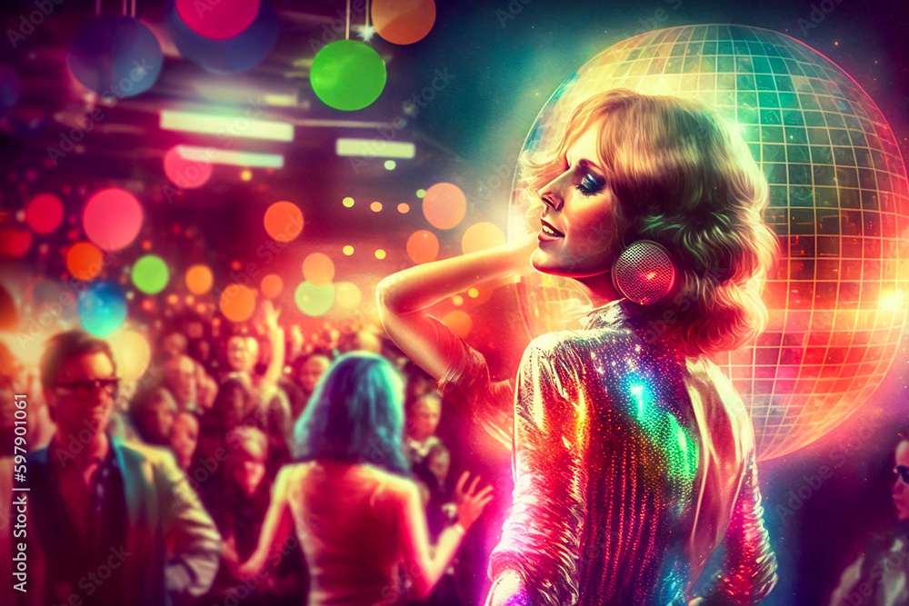 People dancing in a night club. Generative AI