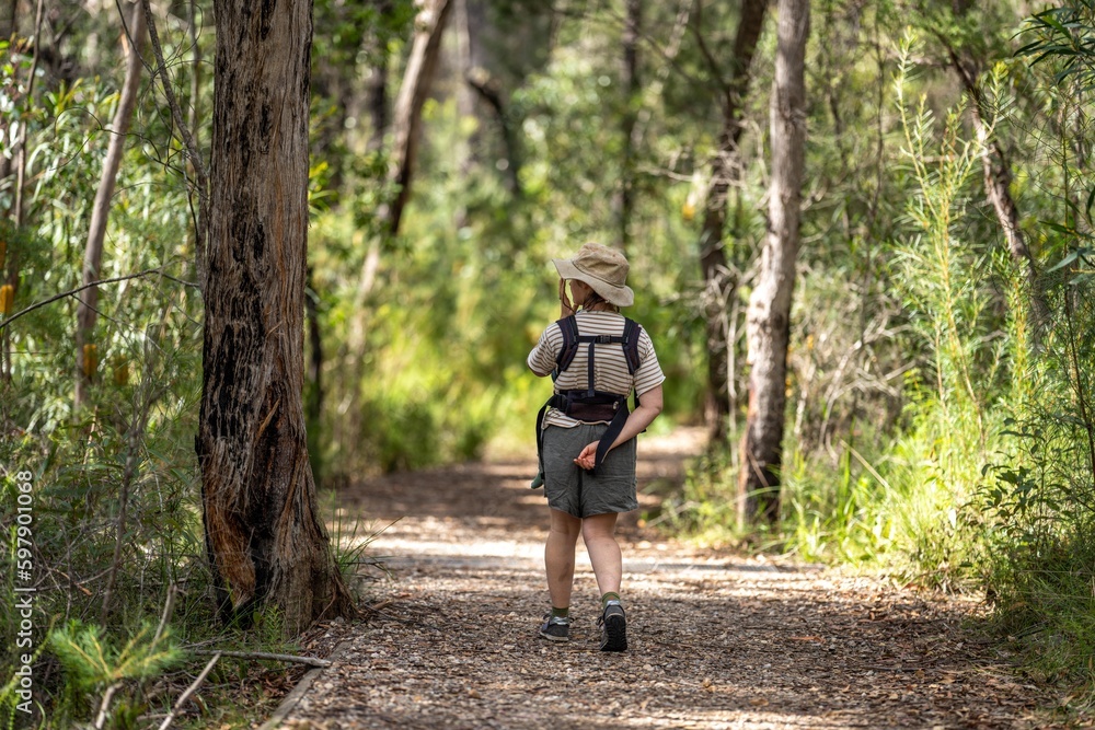 Girl hiking in the Australian bush Girl hiking in the Australian bush