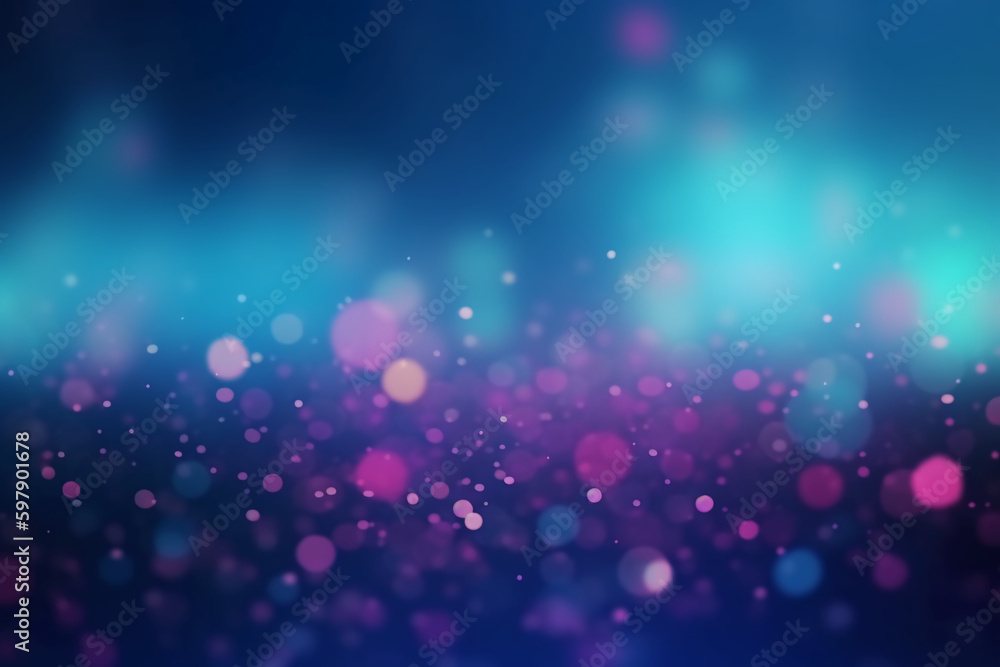 A blurred covalt blue light, pink light abstract background with bokeh glow, Illustration. AI generative
