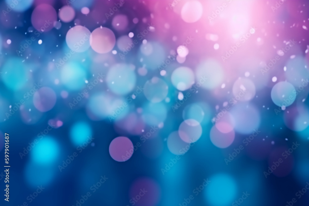 Obraz premium A blurred covalt blue light, pink light abstract background with bokeh glow, Illustration. AI generative