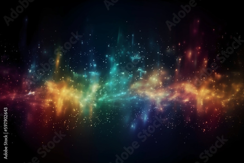 A blurred star light  aurora sky abstract background with bokeh glow  Illustration. AI generative