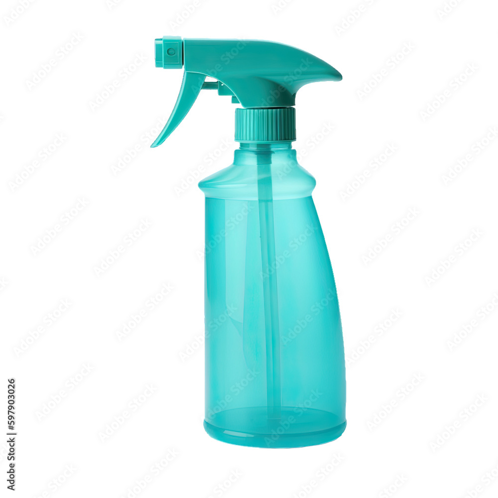 Spray gun isolated on a transparent background. Spray bottle for laundry. Laundry concept. Generative AI Spray gun isolated on a transparent background. Spray bottle for laundry. Laundry concept. Generative AI