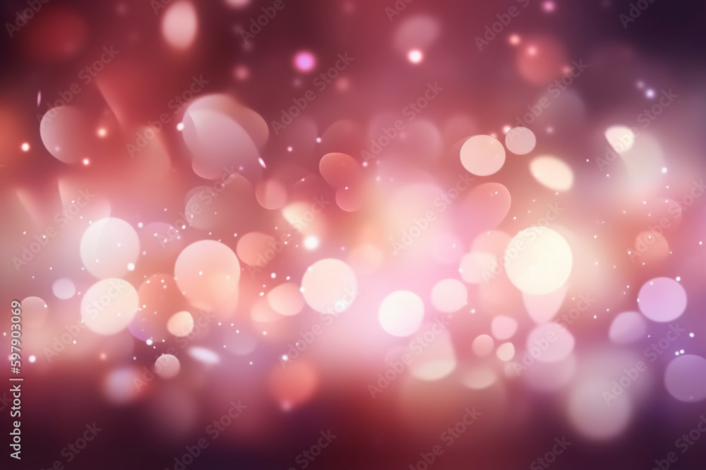 A blurred white light, pink light abstract background with bokeh glow, Illustration. AI generative