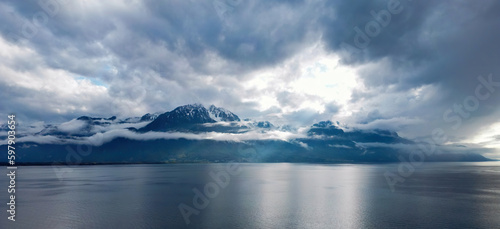 Beautiful clouds over Lake Leman - travel photography