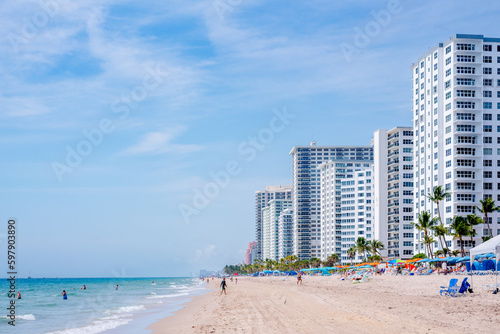 City with beach and ocean in Fort Lauderdale Floridas 