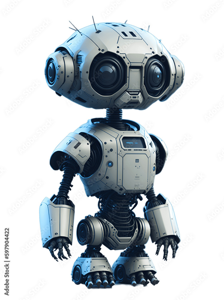 Meet the Cute and Friendly White Robot Humanoid: Your New Best Friend and Companion, transparent background png, Generative AI Meet the Cute and Friendly White Robot Humanoid: Your New Best Friend and Companion, transparent background png, Generative AI