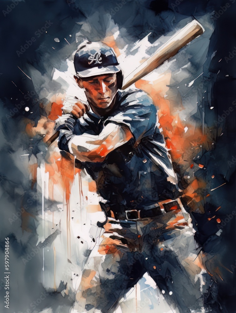 Fototapeta premium Baseball. Batting, pitching, fielding. Generative AI