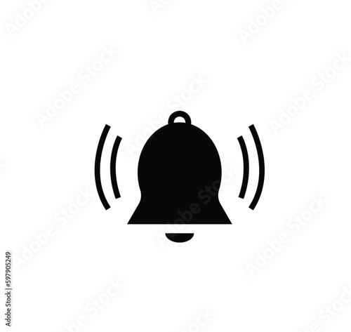 Bell Icon in trendy flat style isolated on white background. Notification symbol for your web site design, logo, app, UI. Vector illustration, EPS10.