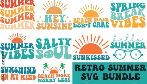 Retro summer svg bundle