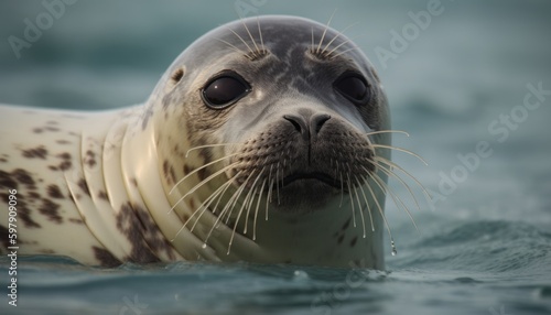 Harbor Seal in the water ai, ai generative, illustration © ME_Photography