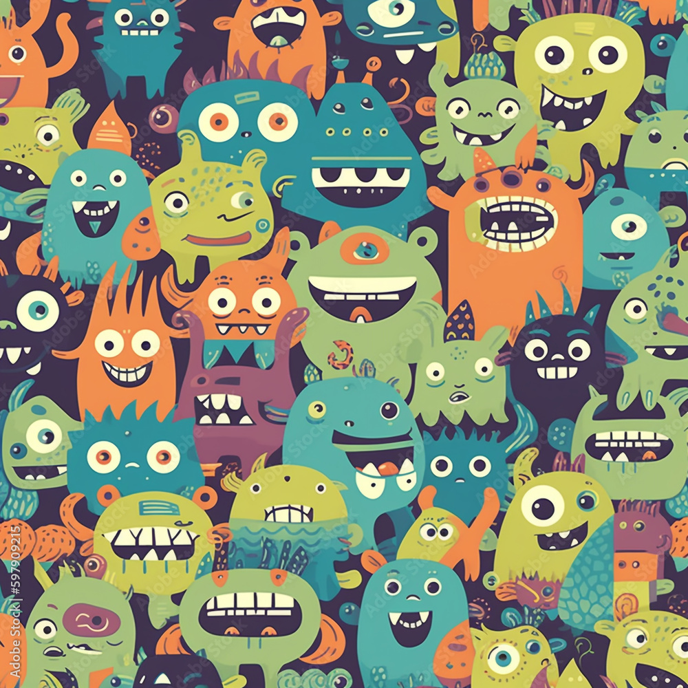 Pattern full of monsters Pattern full of monsters